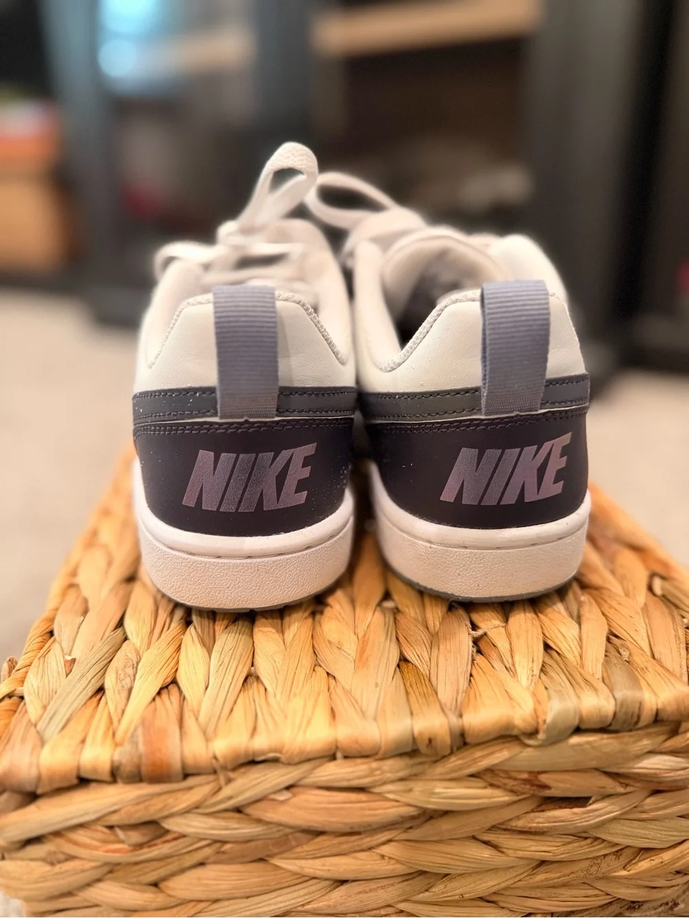 Nike Court Borough Low Recraft 4Y Women’s 5.5 White Purple Gray Sneakers
